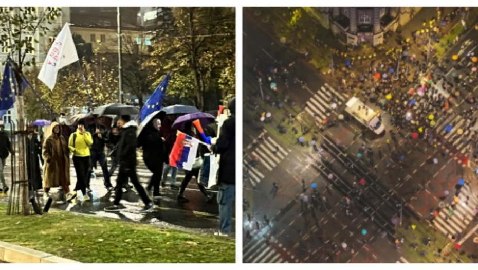 OPOZICIJA SAT I PO MALTRETIRALA NAROD U BEOGRADU Šaka njih sve blokirala, VIJORILE IM SE ZASTAVE EVROMAJDANA (FOTO)