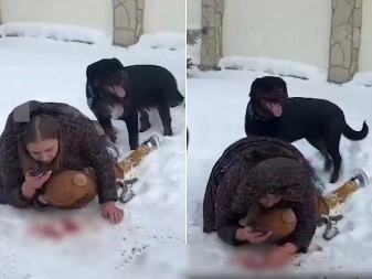 "KRVARIM, ISPOD MENE JE PETOGODIŠNJE DETE" Jeziv snimak napada rotvajlera, hrabra Natalija je uspela da pozove pomoć (VIDEO)