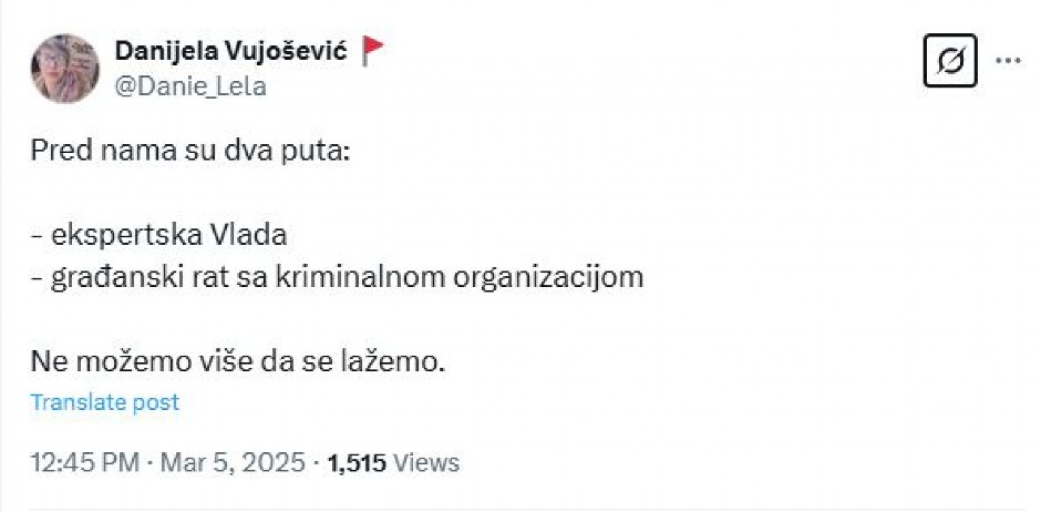 PROLIĆE KRV DA DOĐU NA VLAST Danijela Vujošević, aktivistkinja NVO, preti građanskim ratom u Srbiji!