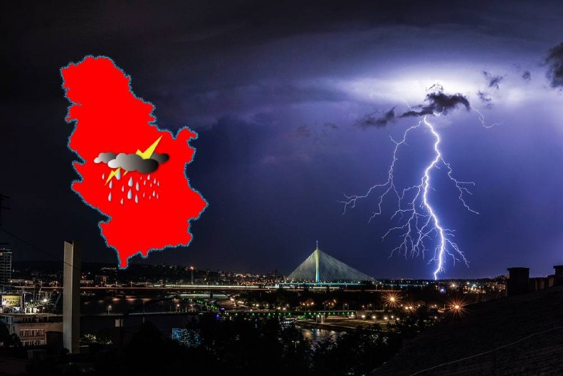NEVREME ĆE TRAJATI DANIMA Pljuskovi sa grmljavinom u Beogradu i širom Srbije, upozorava se i na JAK OLUJNI VETAR!