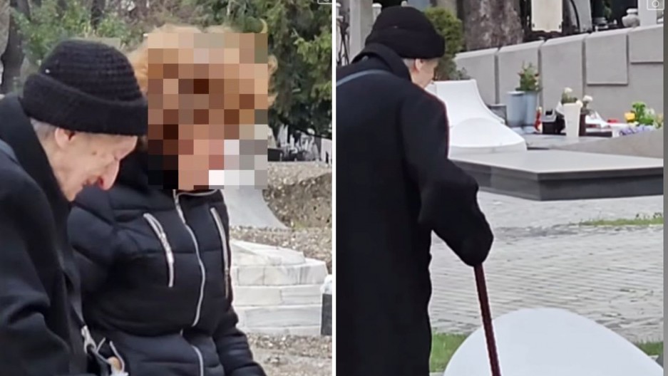 JECA NA SAV GLAS, NE MOŽE DA ZAUSTAVI SUZE Majka našeg voditelja došla na grob sina, jedva stoji na nogama (VIDEO)