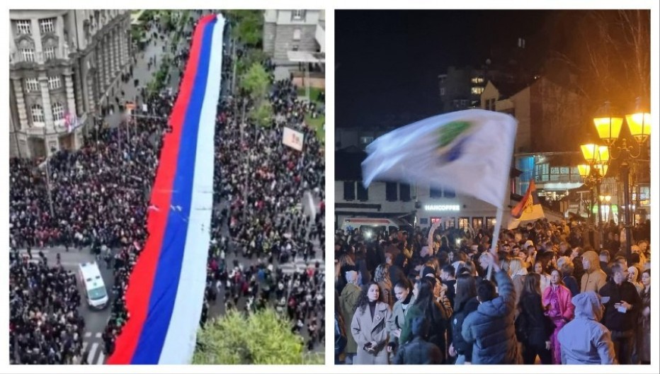 U BEOGRADU SVETLA TROBOJKA, U PAZARU SANDŽAČKA ZASTAVA Dva lica Srbije pokazala su se danas jasno kao nikad pre