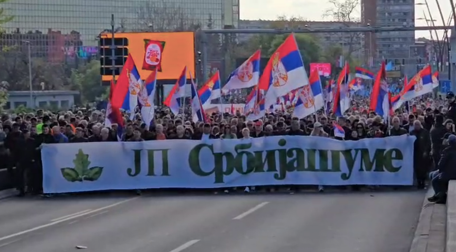 PODRŠKA PREDSEDNIKU VUČIĆU OD JP "SRBIJAŠUME" Beograd prepun građana na svenarodnom saboru (VIDEO)