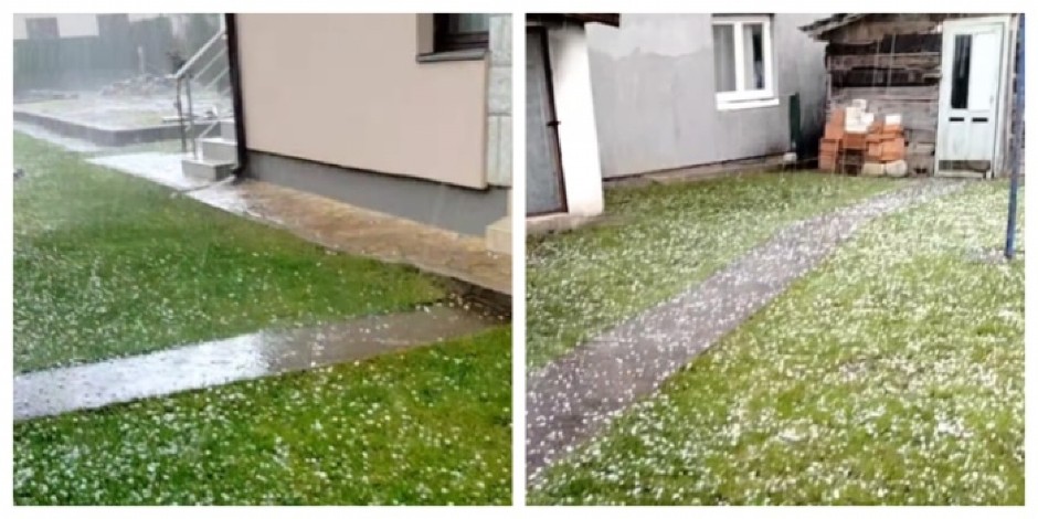 APOKALIPTIČNE SCENE IZ LAJKOVCA Pao grad veličine teniske loptice, sve se zabelelo (VIDEO)