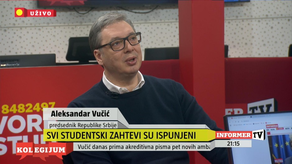 "PUTIN JE U TRI REČENICE OPISAO OBOJENU REVOLUCIJU" Vučić: Rekao sam mu da neću da bežim