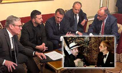 "TI SI, VIDIM, MOMAK NA SVOM MESTU, SAMO SI NEKAKO SLAB, NEODLUČAN, NIKAKAV..." Zelenski kao Mirko Topalović iz "Maratonaca" sluša Makrona i čeka svoj deo! (FOTO/VIDEO)