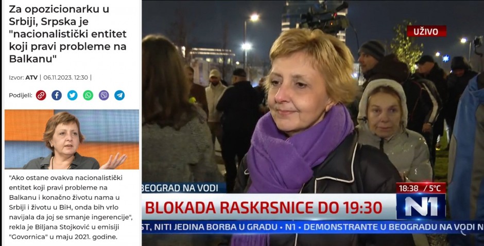 EVO KO BLOKIRA BEOGRAD I MALTRETIRA NAROD Za nju je Srebrenica genocid, skrnavila je spomenim Patrijarhu i navija protiv Republike Srpske