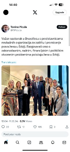 PICULA OKUPIO "PODOBNE" ŽENE IZ SRBIJE: Predvodi ih Sofija Mandić koja govori da Srbi treba da "uče da je u Srebrenici počinjen genocid"