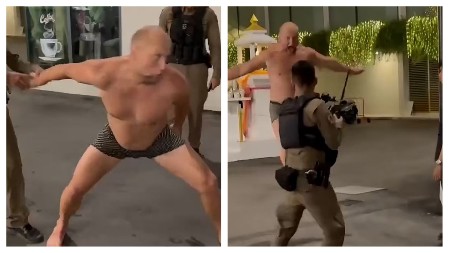 RUS NAPRAVIO HAOS U POPULARNOM ODMARALIŠTU: U gaćama se tukao sa SEDAM POLICAJACA dok mu žena i deca plaču (VIDEO)