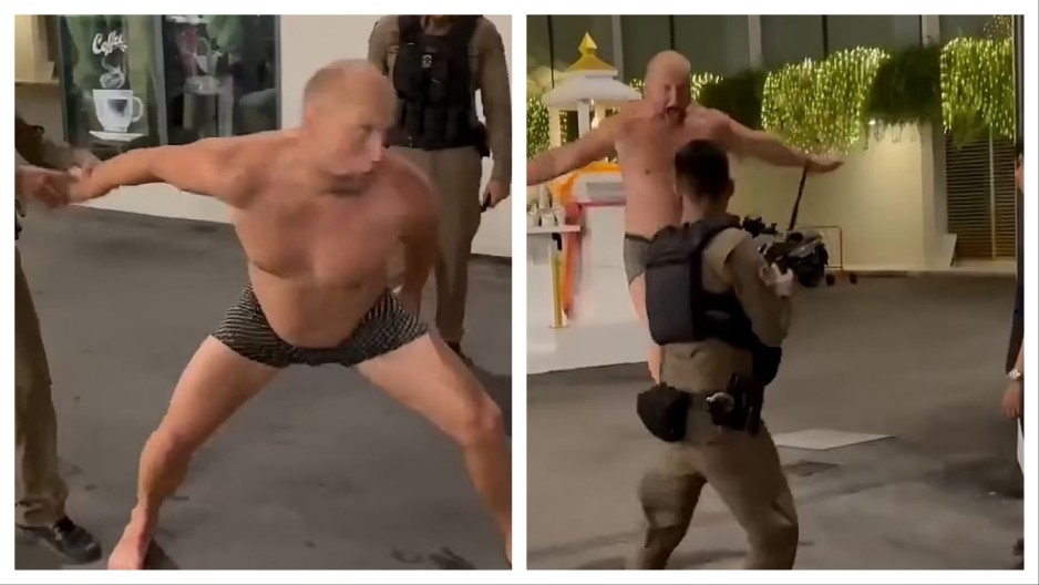 RUS NAPRAVIO HAOS U POPULARNOM ODMARALIŠTU: U gaćama se tukao sa SEDAM POLICAJACA dok mu žena i deca plaču (VIDEO)