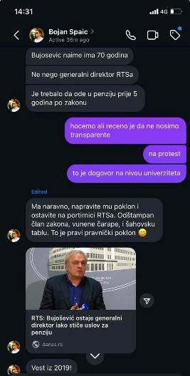 OTKRIVENE PORUKE PROFESORA PRAVNOG FAKULTETA STUDENTIMA: Daje im jasne instrukcije šta treba da rade ispred RTS