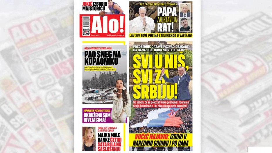 SVI U NIŠ, SVI ZA SRBIJU! Predsednik države pozvao građane da dođu na veliki skup