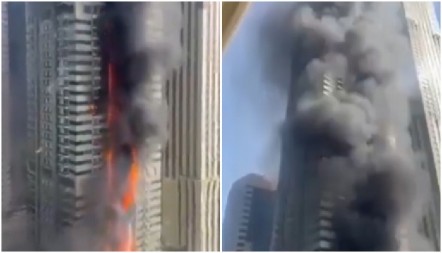 SOLITER OD 67 SPRATOVA U PLAMENU Prvi snimci katastrofalnog požara u Dubaiju (VIDEO)