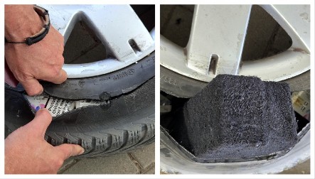 SRPSKI CARINICI ZAUSTAVILI SUMNJIVI AUTO NA GRANICI Zgranuli su se kad su isekli gumu i videli šta je unutra (FOTO)