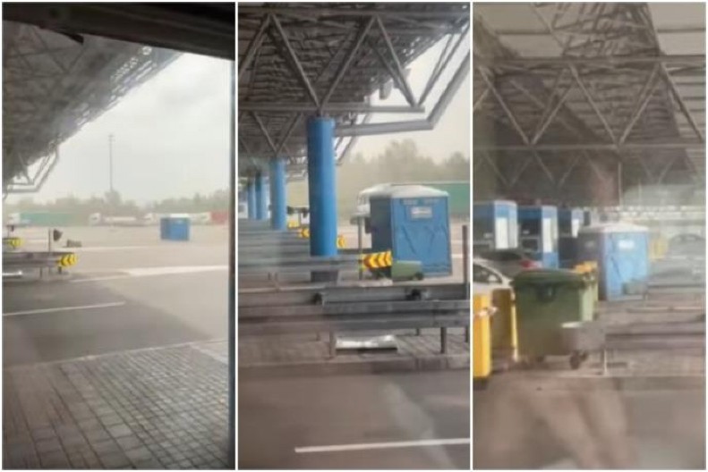 HIT SNIMAK! Oluja oduvala TOATEL iz Hrvatske do graničnog prelaza sa Srbijom! (VIDEO)