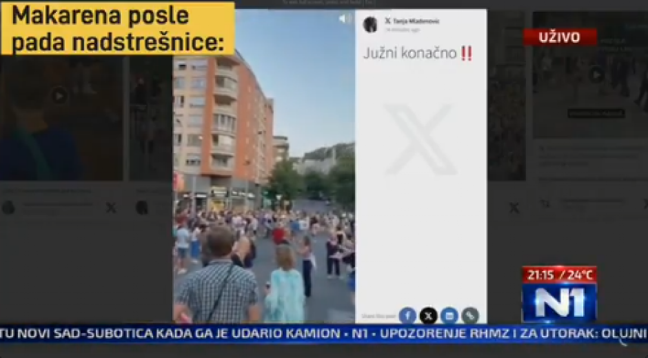 N1 OBRUKAO BLOKADERE KAO NIKO: N1 emitovao skandalozan snimak kako blokaderi žale za stradalima u Novom Sadu - uz MAKARENU, baš kao i posle Ribnikara!
