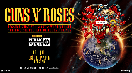 JOŠ SEDAM DANA DO KONCERTA GUNS N' ROSES U BEOGRADU! Legendarni bend stiže na Ušće 18. jula u punom sastavu, uz specijalne goste Public Enemy