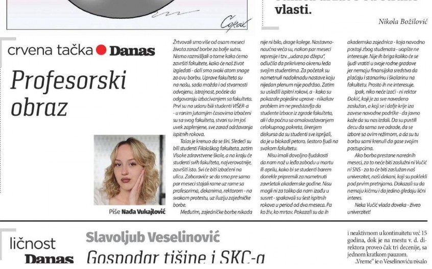 "IZDALI SU NAS ONI KOJI SU NAS PODRŽAVALI KADA SMO POČELI DA RUŠIMO SRBIJU" Opozicioni mediji u kampanji protiv profesora i dekana