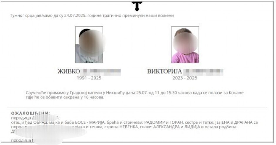 DETE KOJE JE UBIO SAHRANJUJU PORED NJEGA  Ćerkicu oteo  iz naručja nevenčanoj supruzi, pa je upucao