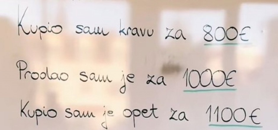 MATEMATIČKA ZAGONETKA ZALUDELA REGION Kolika je zarada od prodate krave, i kako 29-1 može da bude 30? Ako ovo rešite, vi ste genije!