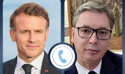 VUČIĆ RAZGOVARAO SA MAKRONOM Konverzacija u svetlu aktuelnih dešavanja u BiH i na Kosmetu