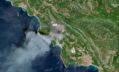 DIM SA POŽARA U CRNOJ GORI VIDLJIV I IZ SVEMIRA! Pogled sa satelita otkriva razmere uništenja (FOTO)