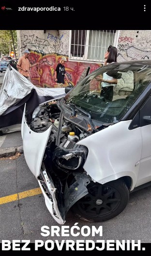 VODITELJKA RTS DOŽIVELA SAOBRAĆAJNU NEZGODU U CENTRU BEOGRADA Suprug objavio fotografije sa lica mesta: "Onesvestila se od stresa"