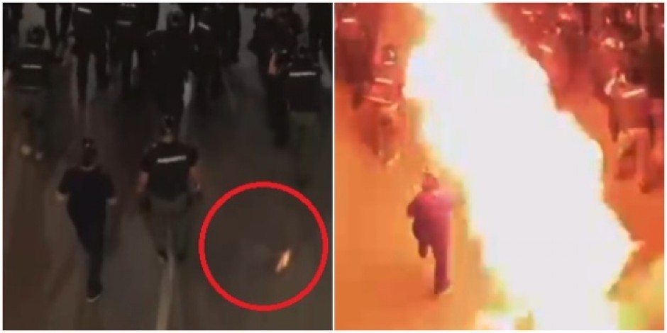 BLOKADERI ZAMALO SPALILI SRPSKOG POLICAJCA Vučić je lepo rekao da je sledeće da nekoga ubiju, pogledajte OVAJ SNIMAK!