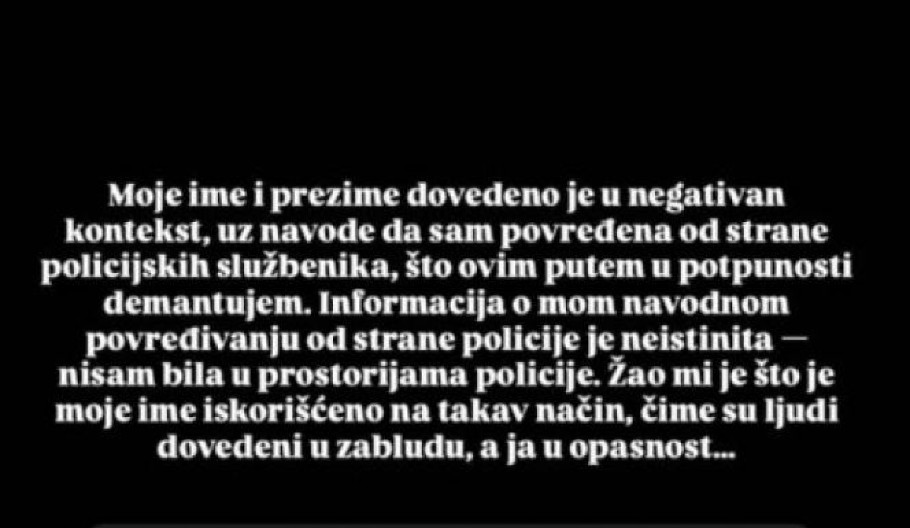 "NISAM BILA U STANICI, POLICIJA ME NIJE POVREDILA!" Oglasila se studentkinja za koju su tvrdili da je policija pretukla! Sve je bila laž!
