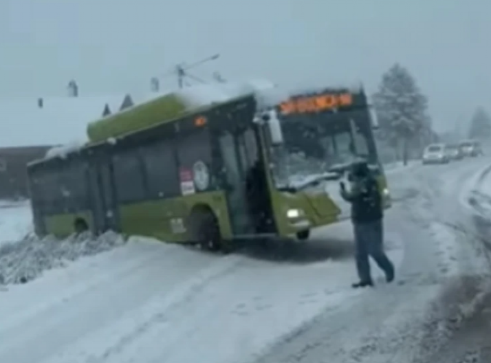 MIRJANIN AUTOBUS PROKLIZAO I SA PUTA ZAVRŠIO U KANALU! Pešačila kroz vejavicu, a onda joj stigao SPAS!
