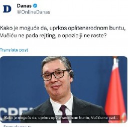 "KAKO JE OVO MOGUĆE" Antisrpski "Danas" u očaju priznao: Vučiću rejting ne pada