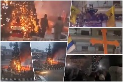 TEŠKI DANI ZA HRIŠĆANE UOČI BOŽIĆA:  Džihadisti spaljuju božićnu jelku! Izašli masovno na ulice Damaska, neizvesnost raste (VIDEO)