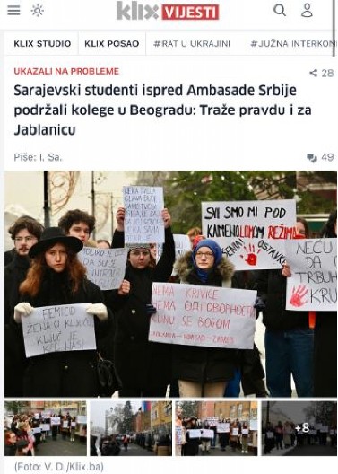 GDE STE BILI KAD JE KAMENJE LOMILO KOSTI LJUDIMA U JABLANICI? Sve je jasno kao dan, "studenti" iz Sarajeva na protestu u Beogradu!