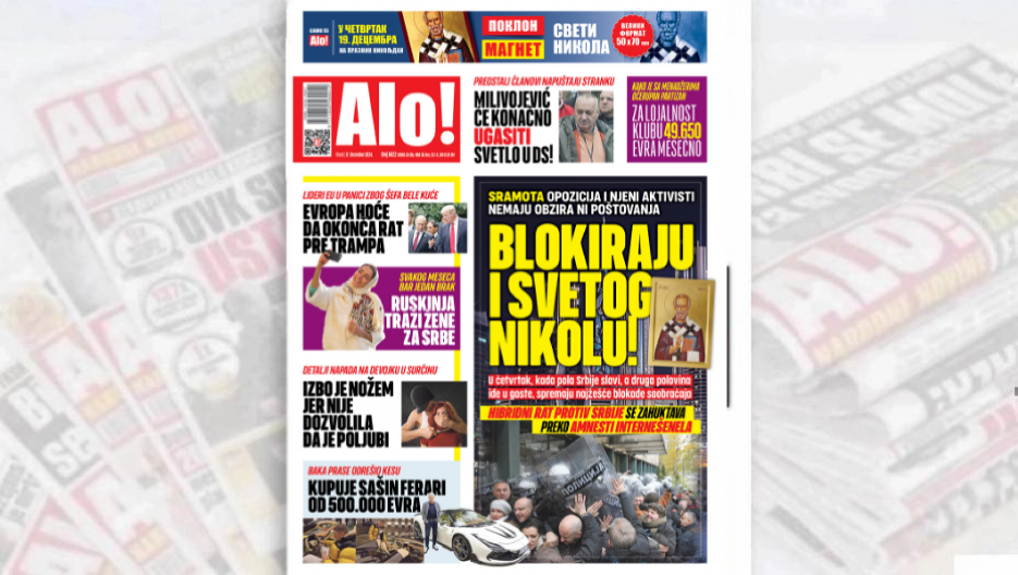 BLOKIRAJU I SVETOG NIKOLU Sramota! Opozicija i njeni aktivisti nemaju obzira ni poštovanja