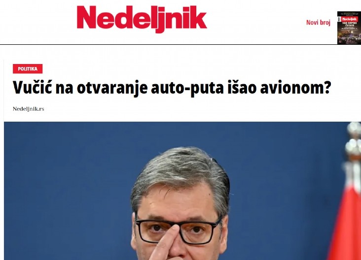 LJUDI MOJI, DA LI SU ONI NORMALNI? Bolesne laži antisrpskih medija: Vučić AVIONOM išao na otvaranje autoputa?!