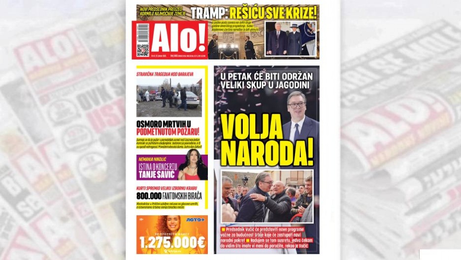 VOLJA NARODA! U petak će biti održan veliki skup u Jagodini