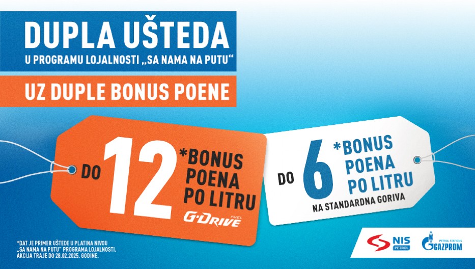 DUPLA UŠTEDA NA NIS PETROL I GASPROM BENZINSKIM STANICAMA