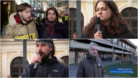 SRAMNO! Pripadnici opozicije potrčali na Hrvatsku radio-televiziju da pljuju po Srbiji!