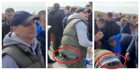 MILOŠ JOVANOVIĆ NAORUŽAN NA BLOKADI Zadenuo nož za pojas kao Alibaba, GLEDAJTE SAMO OVO! (FOTO)