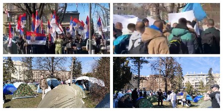 STOP BLOKADAMA! STUDENTI KOJI ŽELE DA UČE U PIONIRSKOM PARKU! "Pozivam sve kolege da nam se pridruže, više nismo tihi, sad smo većina! Živela Srbija!" (FOTO/VIDEO)