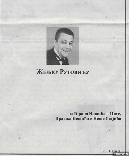 POZNATO VREME I MESTO SAHRANE ŽELJKA RUTOVIĆA