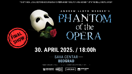 SPEKTAKULARNI MJUZIKL "FANTOM IZ OPERE" DONOSI DODATNI FINALNI ŠOU 30. APRILA U SAVA CENTAR!