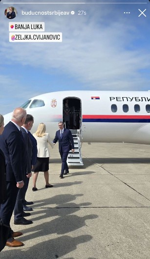 VUČIĆ STIGAO U BANJALUKU: Dočekala ga Željka Cvijanović (FOTO)