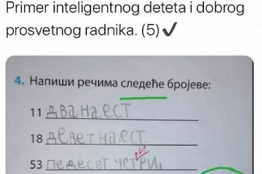 UČITELJICA JE KRALJICA Jedan zadatak za osnovce je obišao ceo Balkan