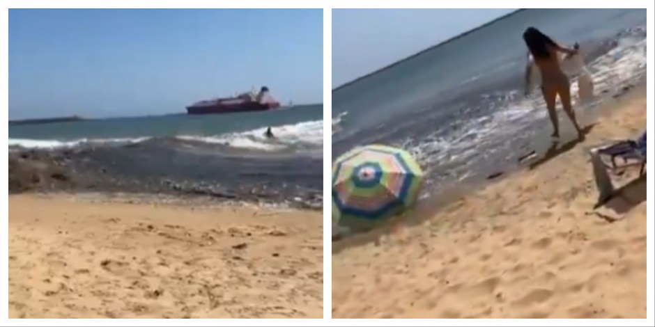 "MINI CUNAMI" POGODIO POPULARNU PLAŽU! Ljudi vrište dok ih snažan talas nosi i baca na stene, ima povređenih (VIDEO)