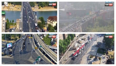 BEOGRAD TOTALNO PROHODAN, BUSEVI IDU NORMALNO Samo na ovom mestu šaka blokadera pokušava da maltretira radan narod (FOTO)