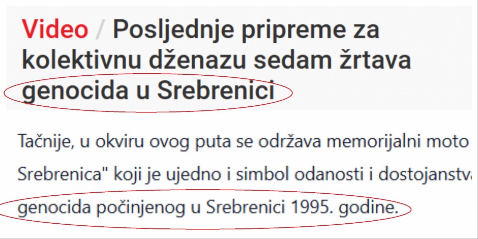 NAJPRLJAVIJA ANTISRPSKA KAMPANJA U BiH SE NASTAVLJA Ponovo za Srbe govore da su genocidni (FOTO)