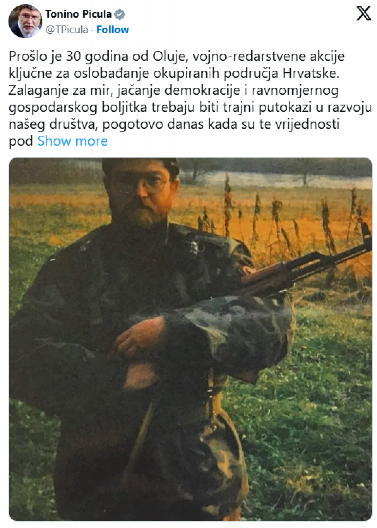 TONINO PICULA SLAVI PROGON SRBA! EU ćuti, austrijska opozicija reaguje