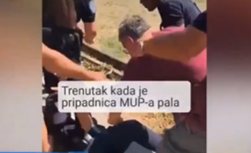 ĆUTA GURNUO POLICAJKU! Skandalozno, snimljeno nasilje! (VIDEO)