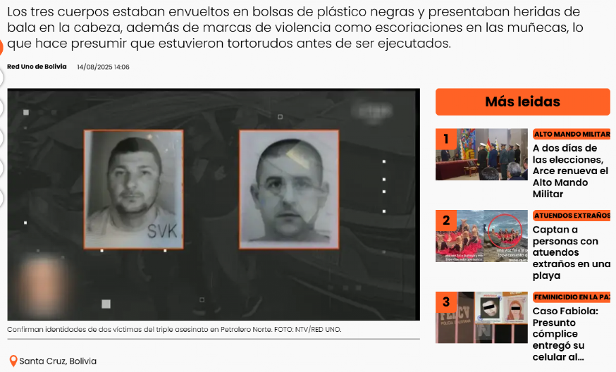 HRVAT NAMESTIO NIŠLIJE U BOLIVIJI? Srbi pobijeni u brutalnom obračunu kriminalnih grupa u Južnoj Americi, sumnja se da osim njih ima još žrtava